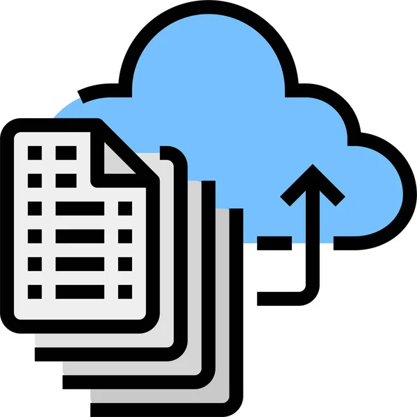 Documento Nube Icono Documental Estilo Filledoutline — Archivo Imágenes Vectoriales