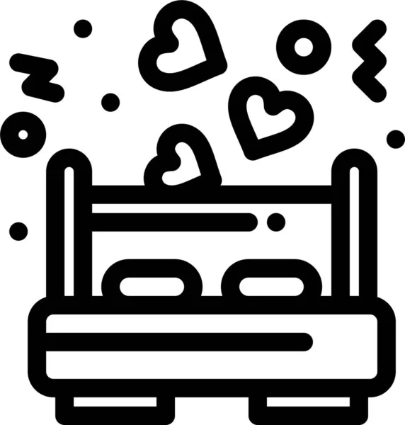 Bed Dating Liefde Pictogram Liefde Categorie — Stockvector