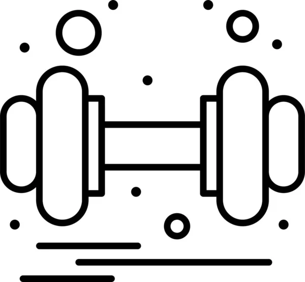 哑铃健身图标的轮廓风格 — 图库矢量图片
