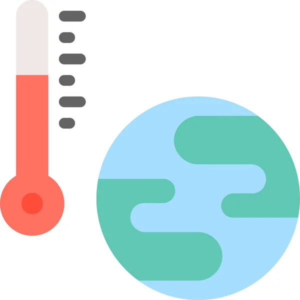 Икона Глобального Потепления Плоском Стиле — стоковый вектор