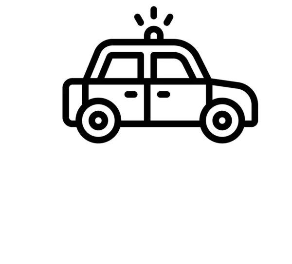 Значок Транспортного Засобу Поліцейського Автомобіля Контурному Стилі — стоковий вектор