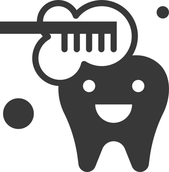 Dentista Dental Icono Odontología Estilo Sólido — Vector de stock