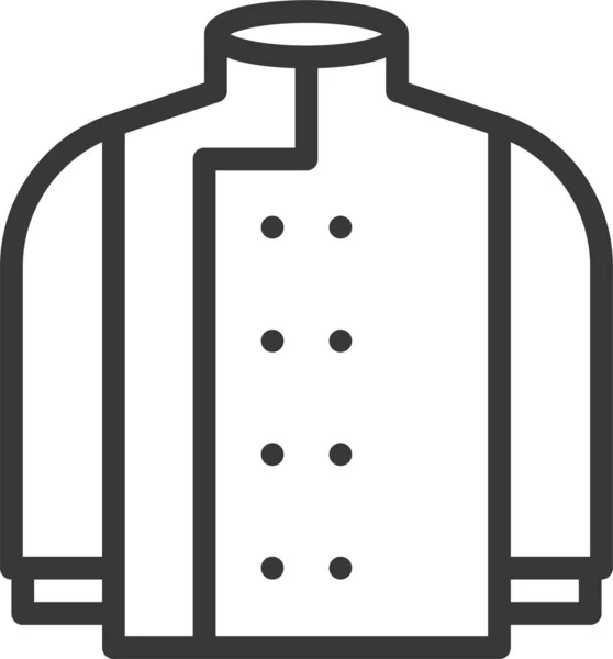 Chef Uniform Keukengerei Icoon Omtrek Stijl — Stockvector