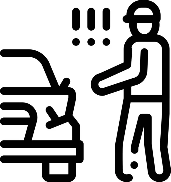 Gebroken Bumper Branden Pictogram — Stockvector