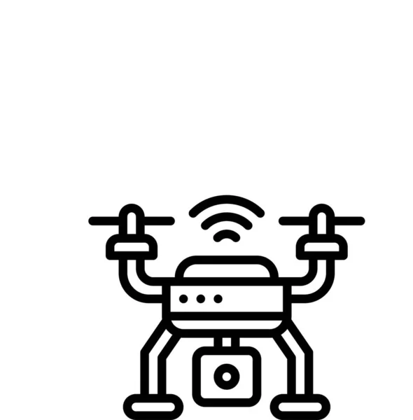 Vehículo Transporte Drone Icono Estilo Esquema — Vector de stock