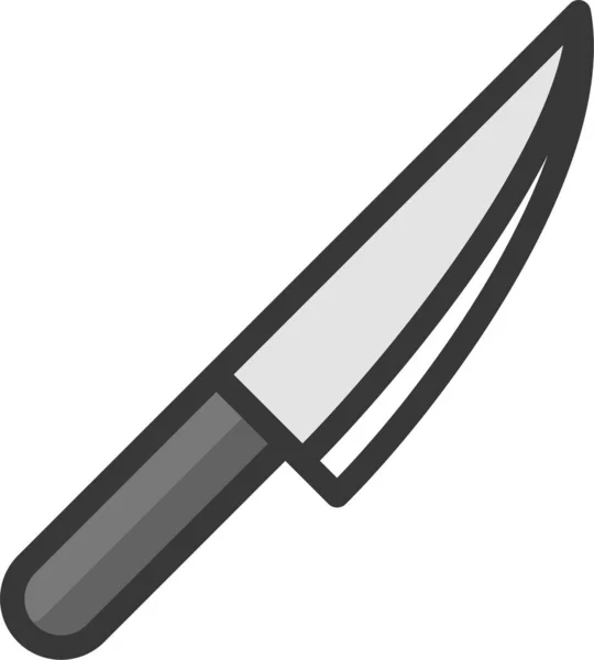 Icono Cuchillo Cocina Utensilios Cocina Estilo Filledoutline — Vector de stock