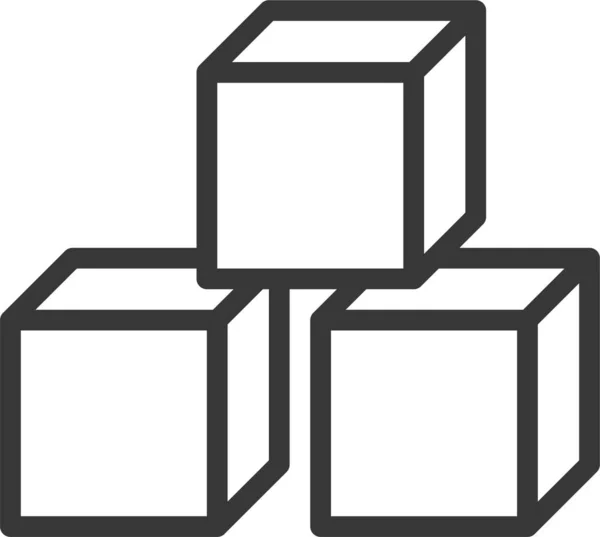 Baby Bauble Block Icon Outline Style — Vetor de Stock