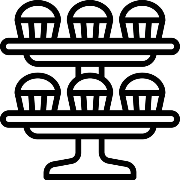 Panadería Harina Horneada Icono Estilo Esquema — Vector de stock