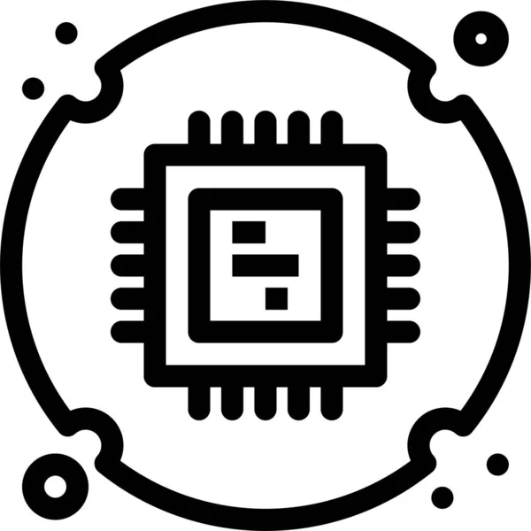 Chip Icono Hardware Cpu — Vector de stock