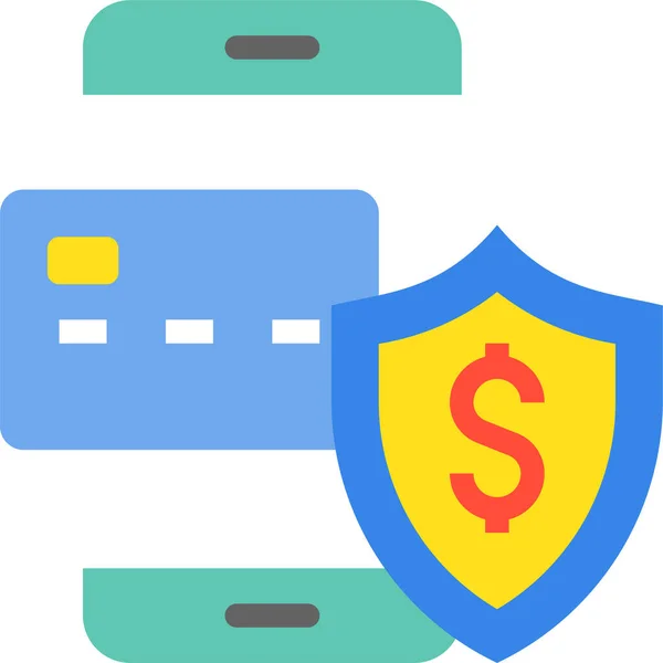 Icono Seguridad Pago Logístico Estilo Plano — Vector de stock