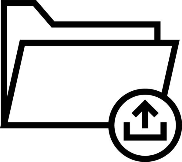 Icona Della Cartella File Del Documento Stile Contorno — Vettoriale Stock