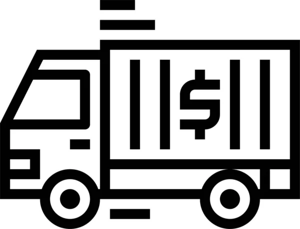 Argent Transport Icône Transport Dans Style Contour — Image vectorielle