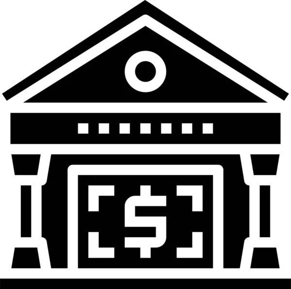 Ikona Waluty Bankowej Solidnym Stylu — Wektor stockowy