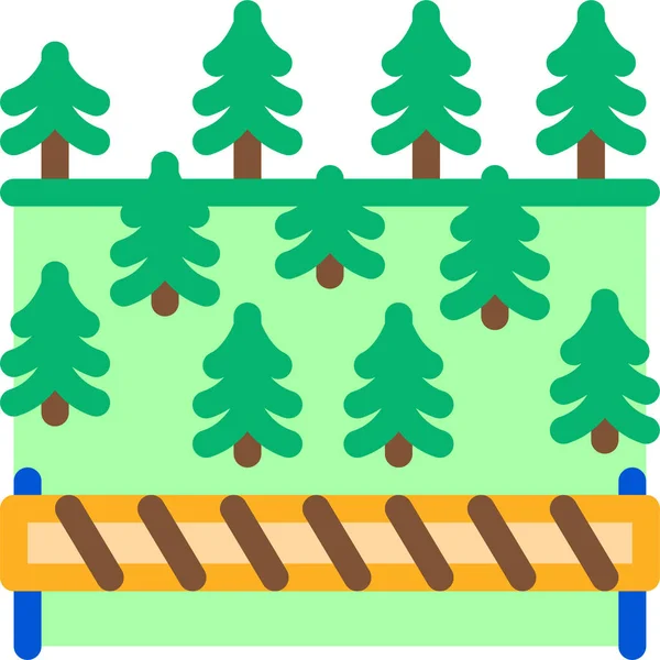Forêt Matériau Bûcheron Icône — Image vectorielle