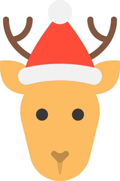 Zvířecí Vánoční Jelen Ikona — Stockový vektor