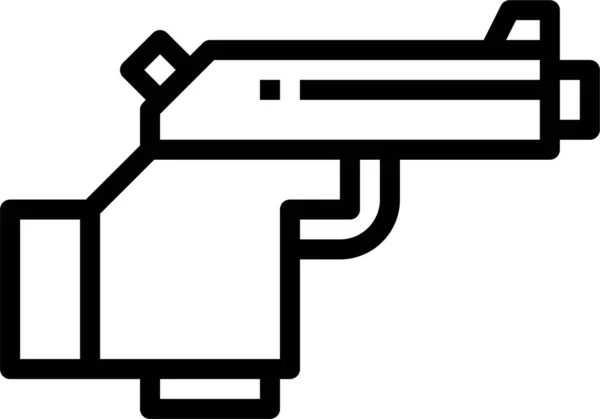 Apuntar Pistola Disparar Icono Estilo Del Esquema — Vector de stock