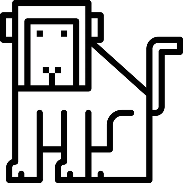猿のアイコンをアウトラインスタイルで描く — ストックベクタ