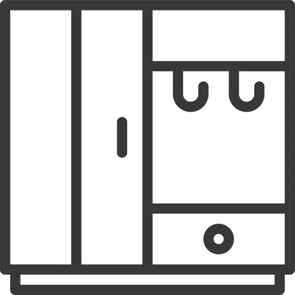 Cabinet Closet Cupboard Icon Outline Style — Stock Vector