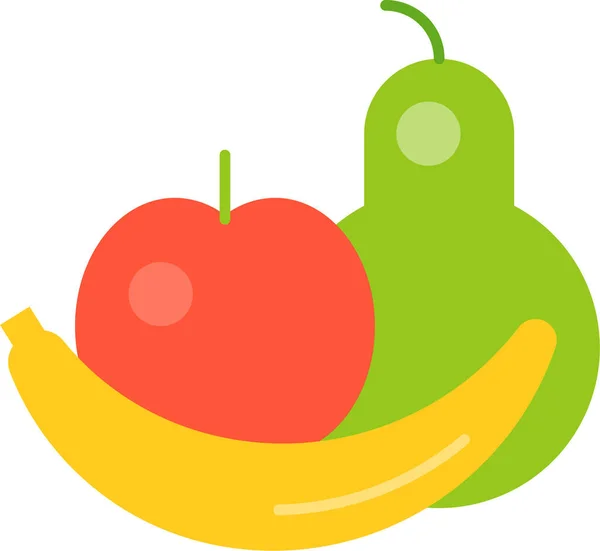 Apple Banana Farm Icon Flat Style — Stock Vector