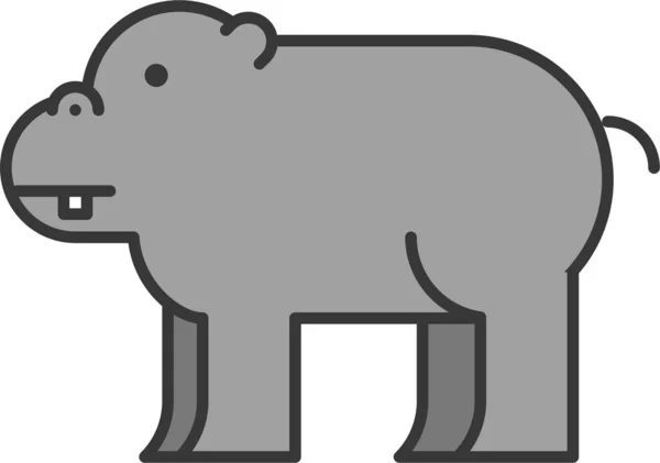 Animal Hipopótamo Hipopótamo Icono Estilo Filledoutline — Vector de stock