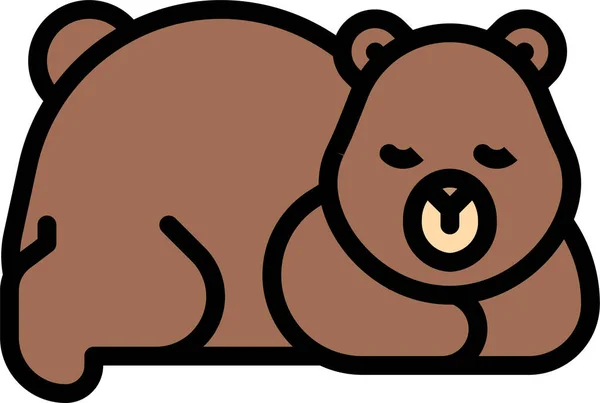 Niedźwiedź Brązowy Niedźwiedź Kudłaty Futro Ikona — Wektor stockowy