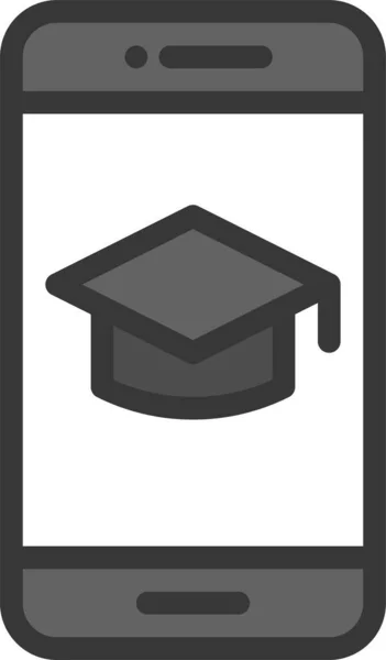 Learning Education Graduation Hat Icon Filledoutline Style — Stock Vector