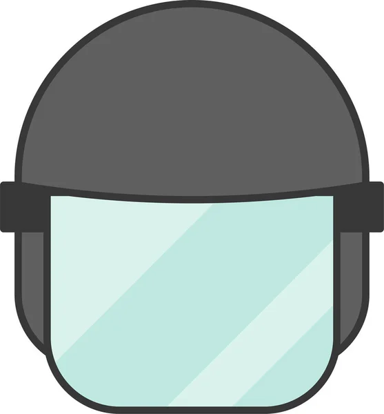 Helm Polizei Helm Ikone Stile Eines Filetierten Umrisses — Stockvektor