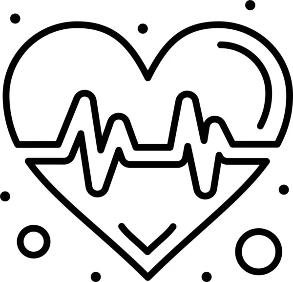 Latido Icono Pulso Cardíaco Estilo Contorno — Vector de stock