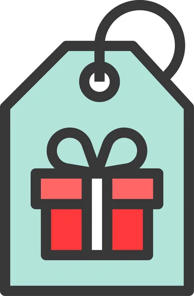 Boîte Icône Cadeau Noël Dans Style Filledoutline — Image vectorielle