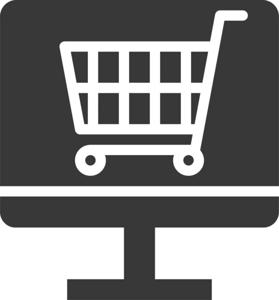 Cart Delivery Logistic Icon Solid Style — Stockvector