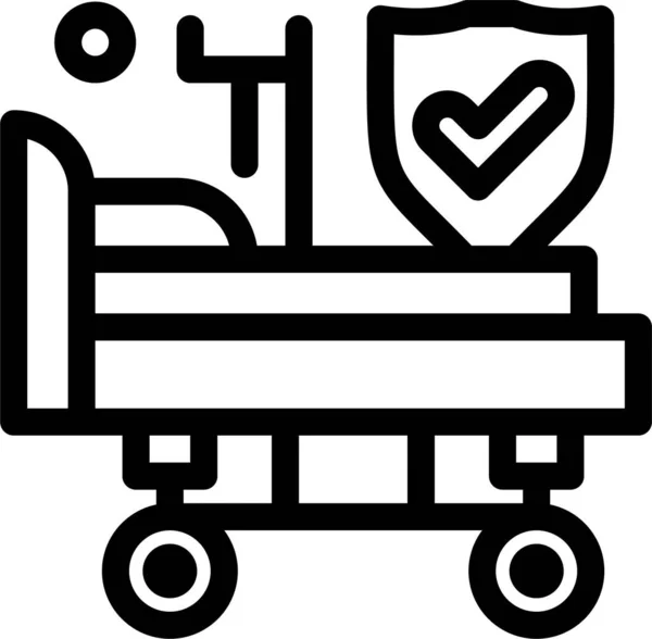 Ikona Ubezpieczenia Szpitalnego Łóżko — Wektor stockowy
