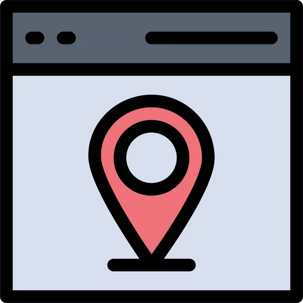Icono Mapa Interfaz Comunicación — Vector de stock