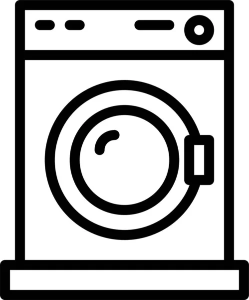Máquina Lavar Roupa Ícone Estilo Esboço — Vetor de Stock