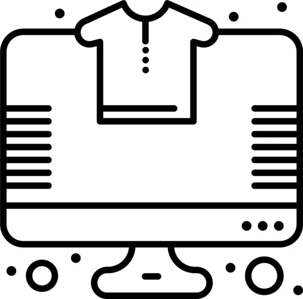 Icono Tienda Compras Línea Estilo Esquema — Vector de stock