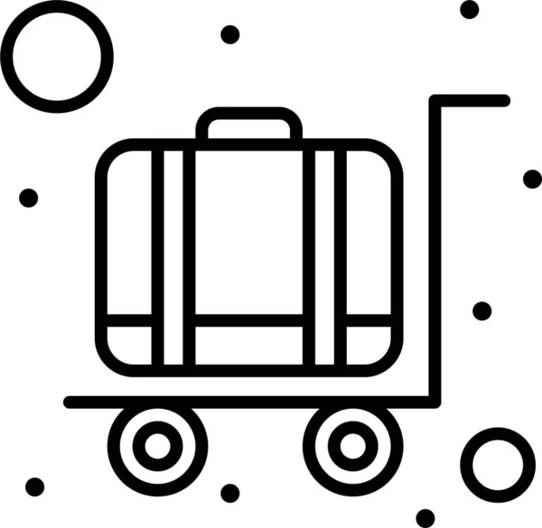 Cart Hotel Luggage Icon — Stock Vector