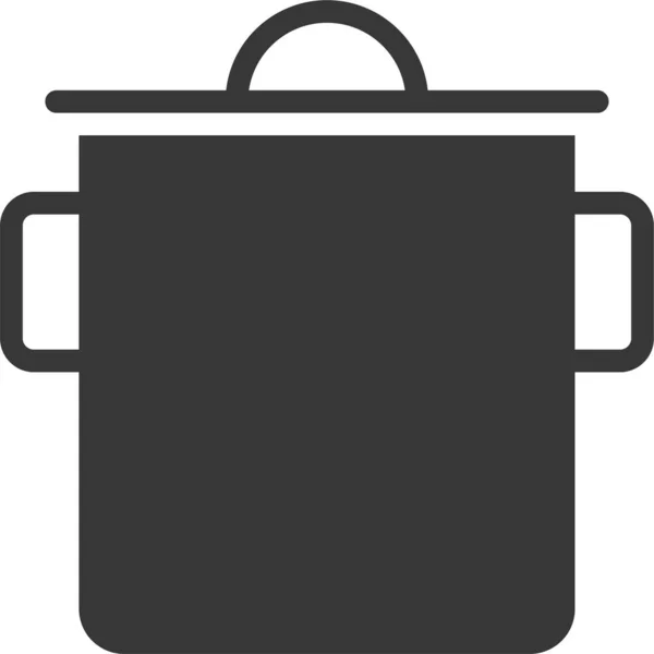 Kuchnia Naczynia Kulinarne Pot Ikona Stałym Stylu — Wektor stockowy