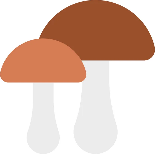 Funghi Fungo Icona Del Ringraziamento Stile Piatto — Vettoriale Stock