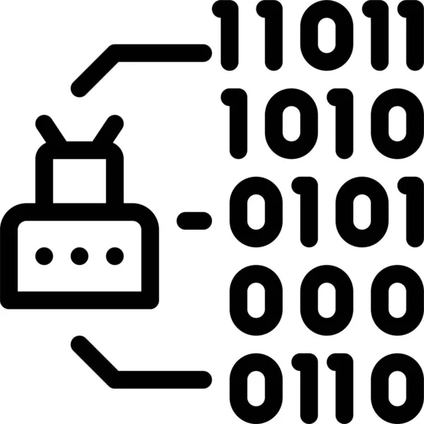 Иконка Искусственного Двоичного Кода Категории Airobotsdrones — стоковый вектор