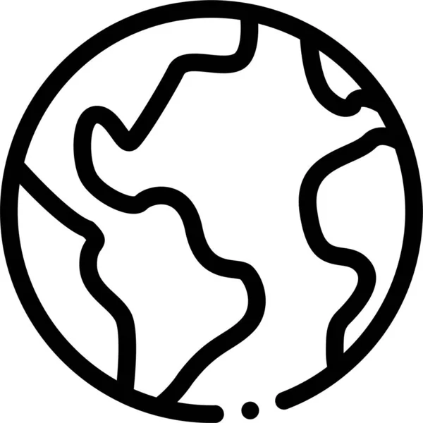 Иконка Карты Земного Шара Стиле Контура — стоковый вектор