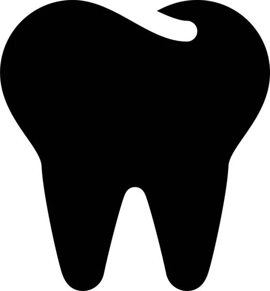 Ícone Dente Dentista Dentário Estilo Sólido —  Vetores de Stock