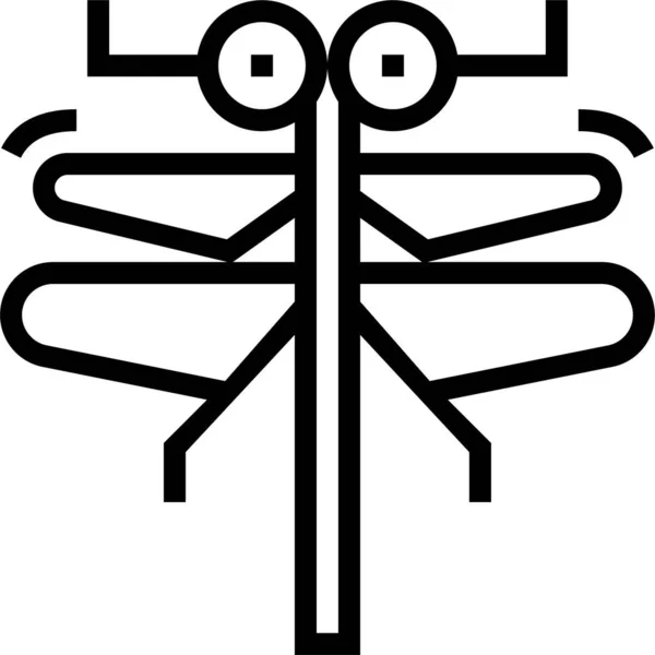 Hayvan Yusufçuk Böceği Simgesi Ana Hatlarıyla — Stok Vektör