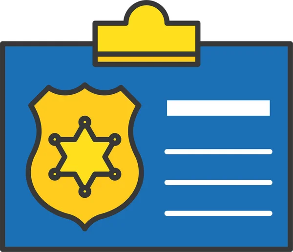 Card Card Police Icon Filledoutline Style — Wektor stockowy