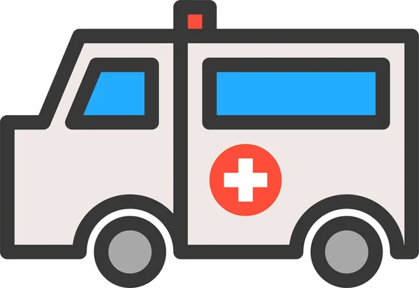 Ziekenhuis Medische Ambulance Icoon Filedoutline Stijl — Stockvector