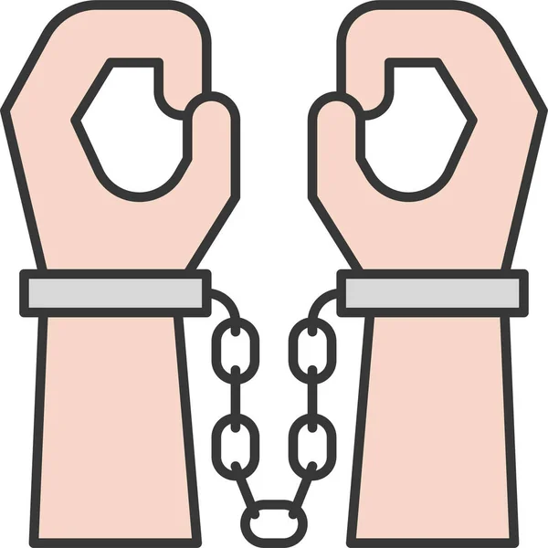 Arrest Handcuff Police Icon Filledoutline Style — Stockvector