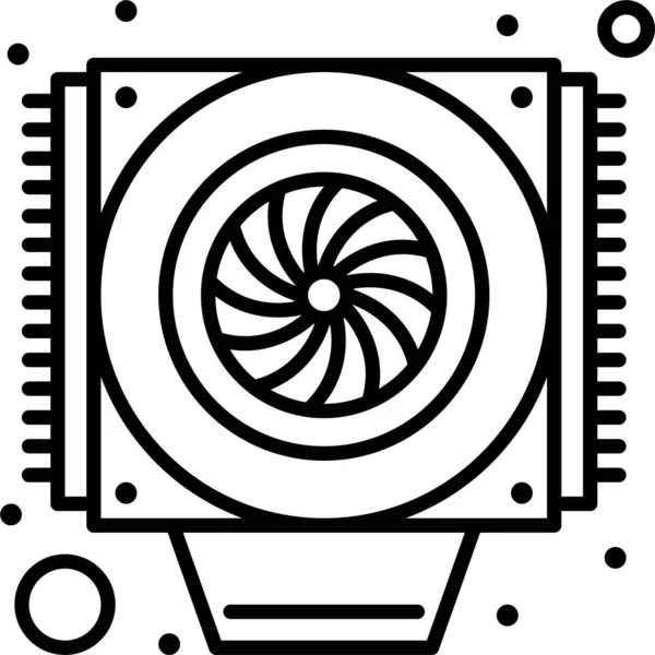 Computerkoeler Ventilator Pictogram Computer Hardware Categorie — Stockvector