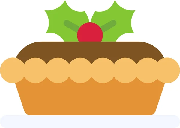 Ícone Torta Comida Natal Categoria Natal — Vetor de Stock