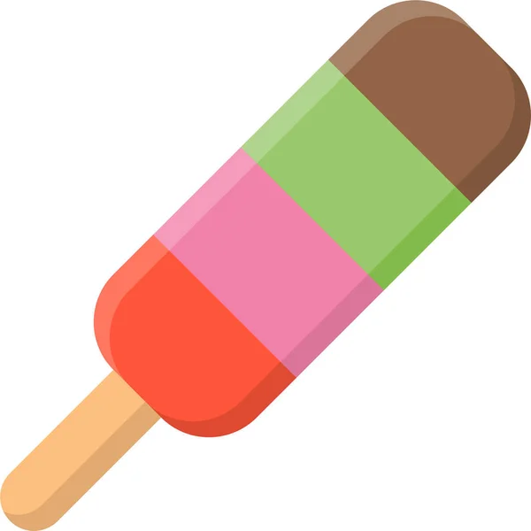 Helado Helado Barra Helado Icono Paleta Estilo Plano — Archivo Imágenes Vectoriales