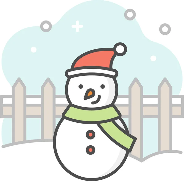 Snowman Ferme Icône Vacances Dans Catégorie Hiver — Image vectorielle
