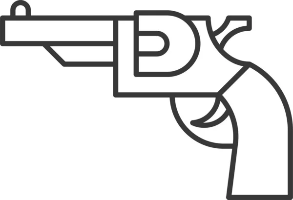 Pistola Fuego Icono Magnum Estilo Del Esquema — Vector de stock