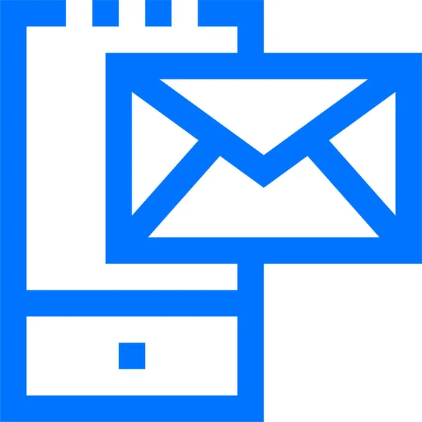 Kommunikation Mail Mobiles Symbol Umriss Stil — Stockvektor